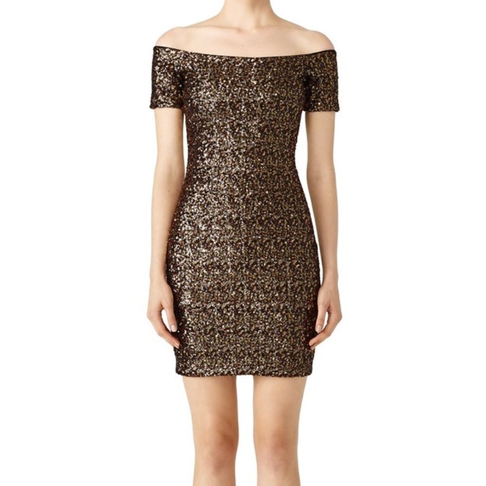 Gold Sequin Mini Dress